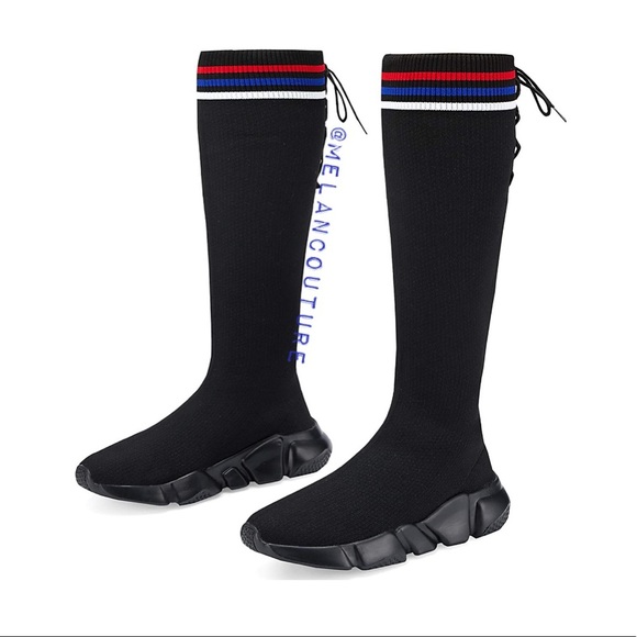 Socks Boots Breathable Knit Slip On Sneakers - Picture 6 of 7